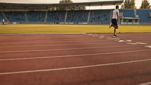 Medium shot focusing on a runner adjusting performance socks with targeted moisturemanagement fibers that control sweat and enhance comfort on long distances.