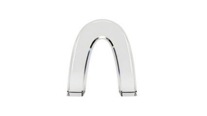 Modern White U-Shape Object Isolated on Transparent Background