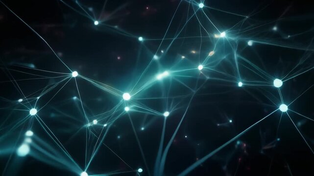 Abstract glowing network connection with futuristic digital technology and data visualization concept
