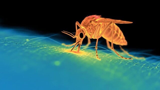 Mosquito Feeding on Liquid.