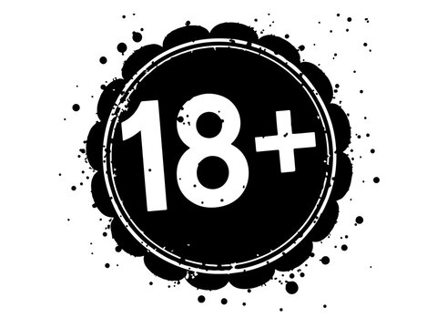 Eighteen Plus Sign: A bold and prominent design indicates mature content or age restriction.