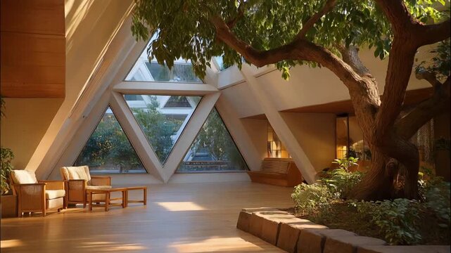 Captivating view on synagogue presents a serene atmosphere, emphasizing the tranquility of the surroundings, perfect for articles about places of worship, peaceful retreats, and cultural
