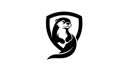 Otter inside shield logo © filterJU
