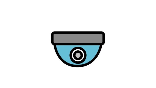 Dome Security Camera Animated Icon. Animated dome-style security camera icon for indoor surveillance, safety monitoring, and modern protection systems.