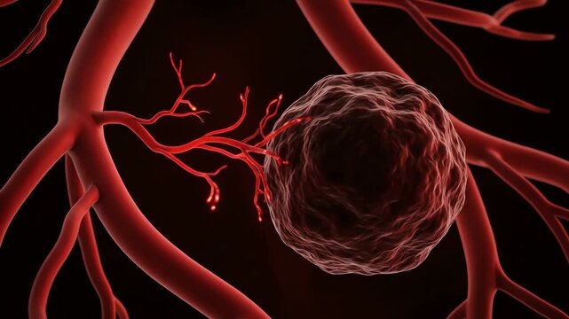 Tumor Surrounded by Blood Vessels.