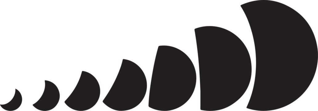 Black moon phases on white background graphic design