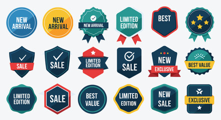 Obraz premium Collection of modern sale and exclusive offer labels for marketing