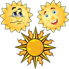 Sun Image Set in Children's Drawing Style