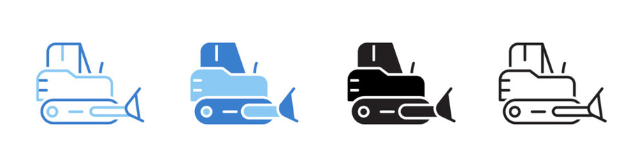 Bulldozer Vector Illustration In Multistyle © neysArt