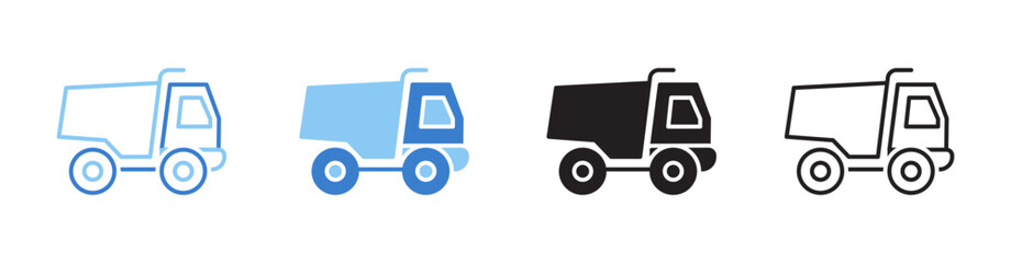 Dump Truck Vector Illustration In Multistyle © neysArt