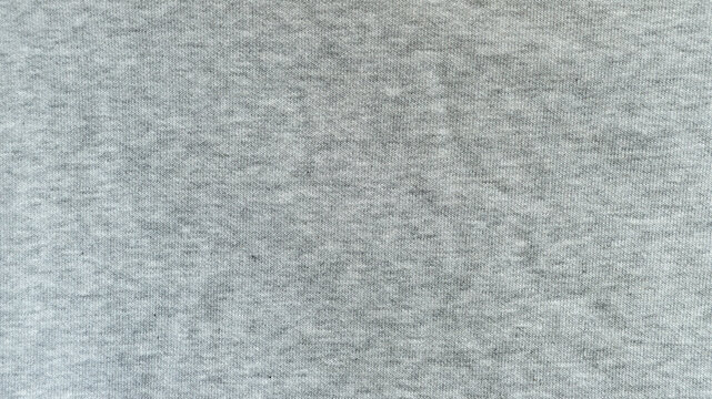 Detail of heather gray cotton t-shirt or jersey fabric
