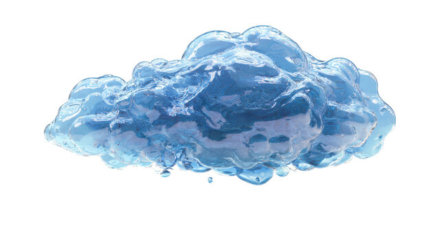 Thought cloud, self-doubt awareness element, isolated on transparent background