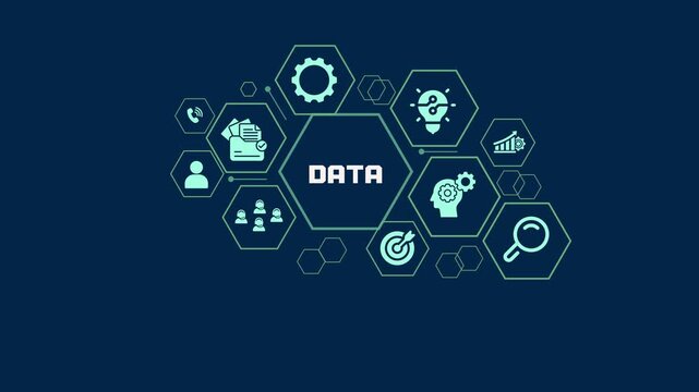Big data analytics and business intelligence infographic with professional icons for information strategy.