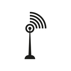 Signal tower icon. Wireless Wi Fi. Radio antenna Vector. Transmission station symbol.