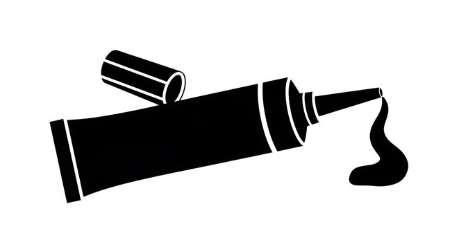 Black tube of toothpaste with cap.