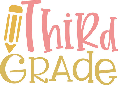 Third Grade Pink Typography