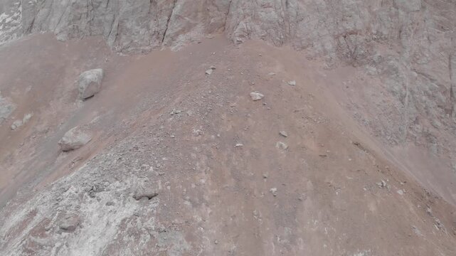 A rockfall on a mountain slope