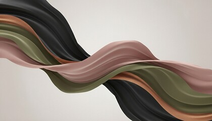 Soft Velvet Ribbon Waves in Earth Tone Palette