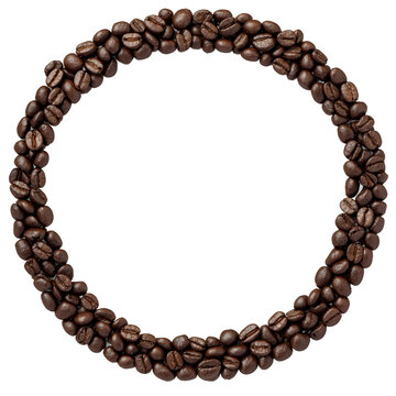 Coffee stn ring frame background isolated on white or transparent transparent background isolated png stock