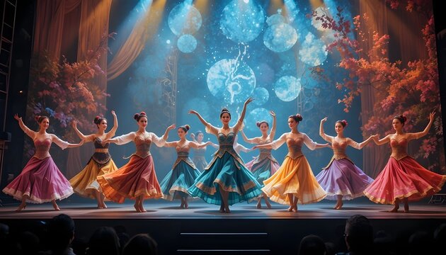 Stage show featuring modern fusion of Turkish traditional dance and contemporary style
