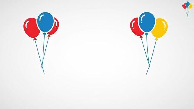 Colorful Balloons Floating in White Background.