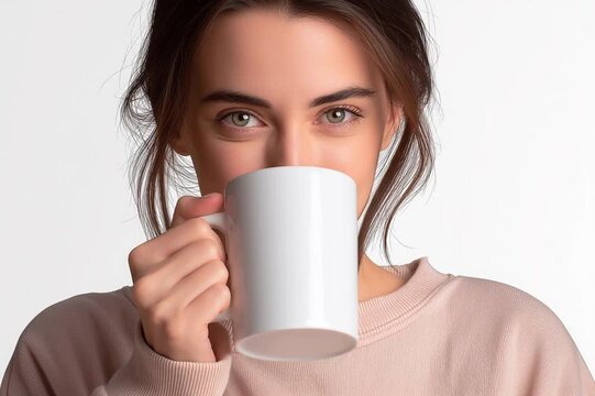 woman holding mug, AI generated video