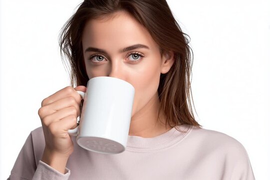 woman holding mug, AI generated video