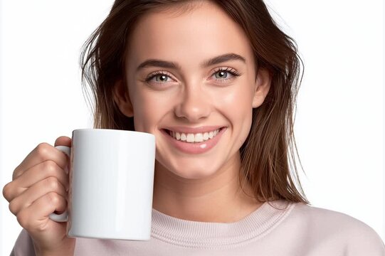woman holding mug, AI generated video