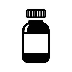 Fototapeta premium Simple black and white illustration of a medicine bottle