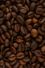 Naklejka premium macro texture of roasted coffee beans