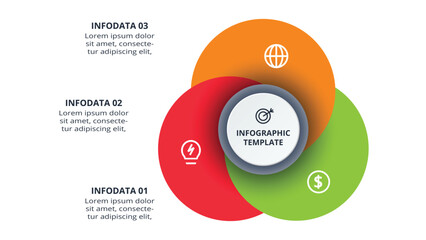 Abstract diagram with 3 steps, options, parts or processes. Vector business template for presentation