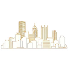 Obraz premium Golden Skyline Outline