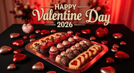Valentine Day treats and decorations heart love sweets