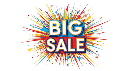 Explosive vibrant design advertising a significant discount opportunity for shoppers, perfect for retail promotions and marketing campaigns