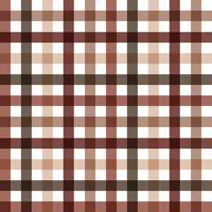 Seamless Gingham Plaid Pattern in Brown and Beige Tones
