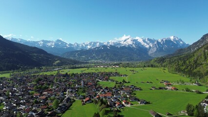Fototapeta premium Alps mountains and valley countryside