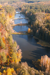Fototapeta premium High angle view of a dam and reservoir