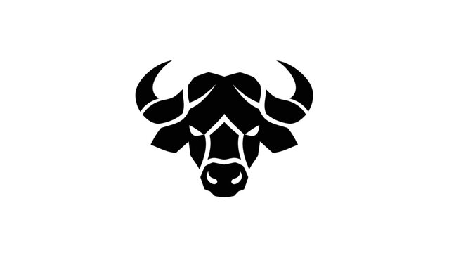 Stylized Bull Head Vector Icon
