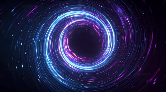 Circular Spiral Audio Spectrum Neon Cyan Purple