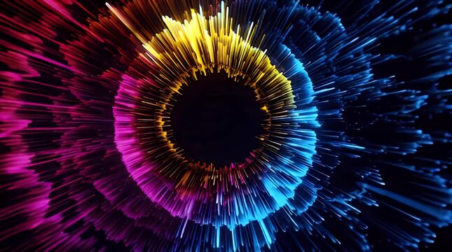 Abstract Neon Polygon Waveform for VJ Loop