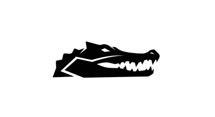 Black alligator head illustration