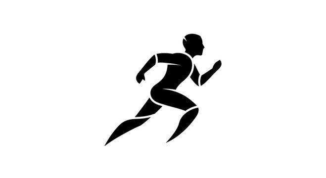 Running Man Silhouette Vector Graphic