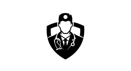 Doctor Silhouette in Shield Emblem