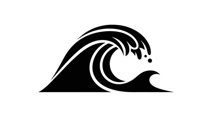 Stylized Black Wave Illustration