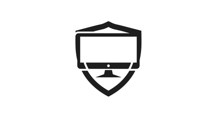 Computer Monitor Shield Icon