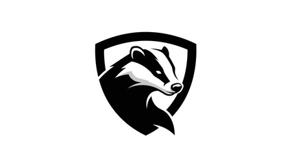 Badger head in shield logo