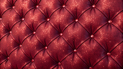 Obraz premium Deep Red Glitter Upholstery Fabric Texture Seamless Pattern Background