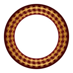 Luxury Gold circle Mandala Transparent Background Floral Islamic