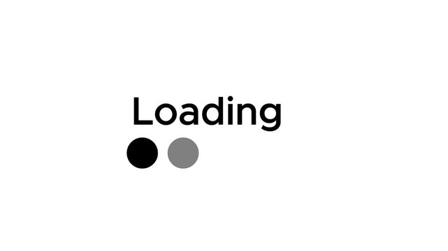Dots blinking preloading Processing Loading Circle Progress Indicator on white background.