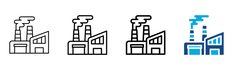 Obraz premium Factory Icon Different Style Outline Collection Set Vector illustration 